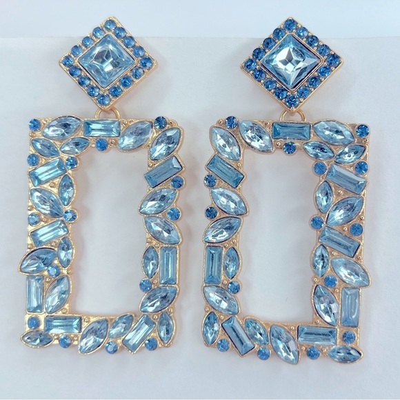 Jewelry - J018. Costume Earrings Mosaic Blues friction back